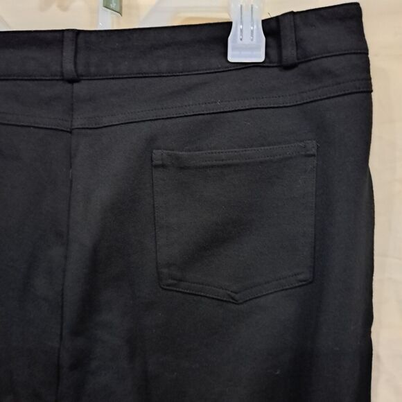 SOHO Apparel Ltd Women 14 Stretch Straight Leg Black Zip Pants 2 Rear Pockets - Picture 13 of 14